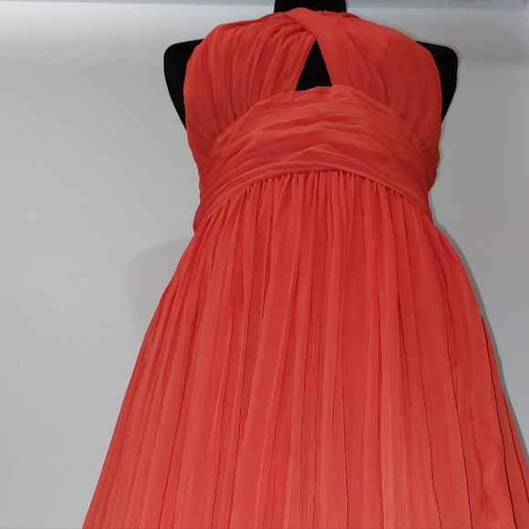 Fall Orange Chiffon Dress - Picture 6 of 10